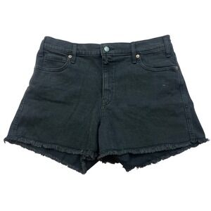 Levi's Black Cutoff Denim Shorts High Rise Frayed Hem Womens Size 12
